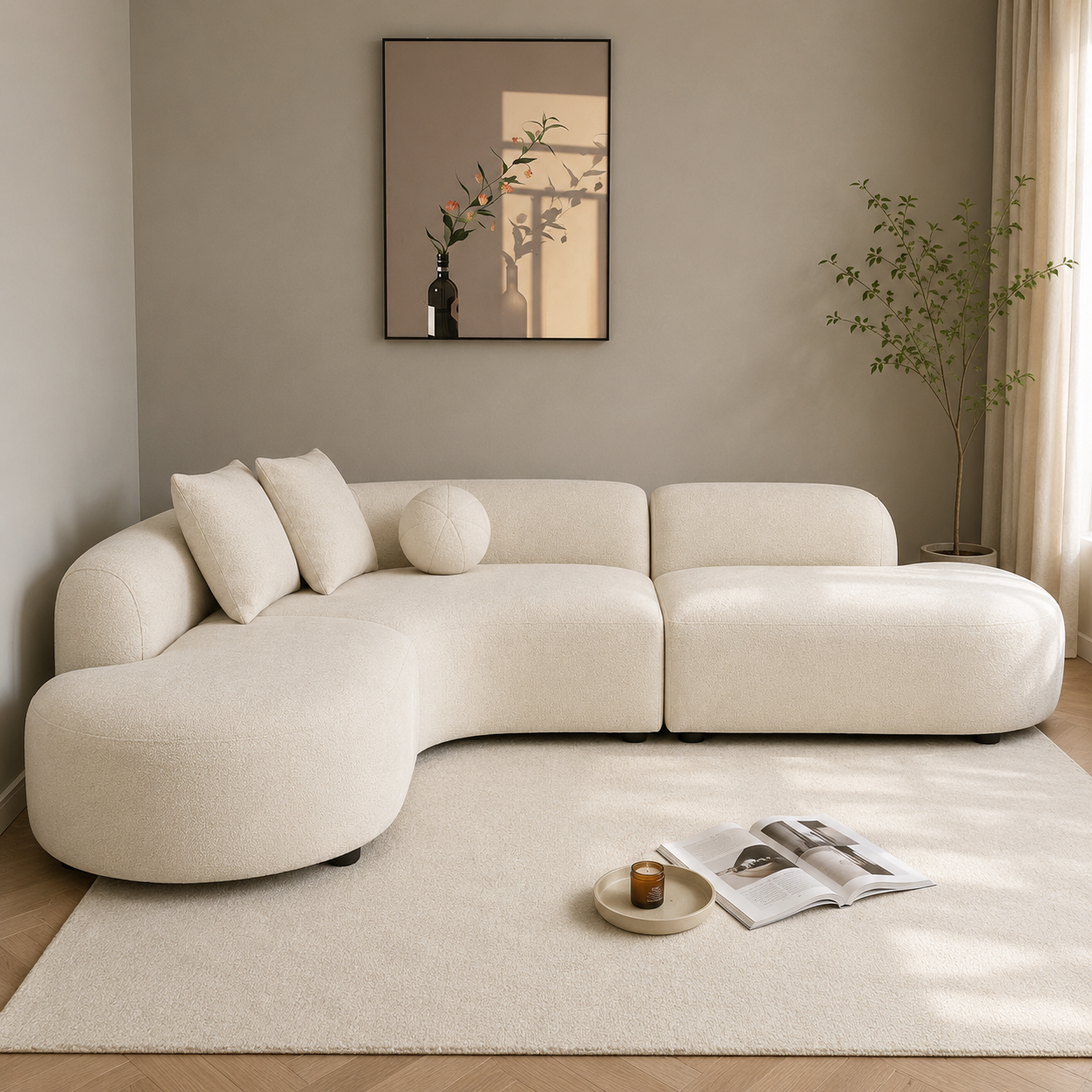 Serenity Curve Couch shown in an interior setting