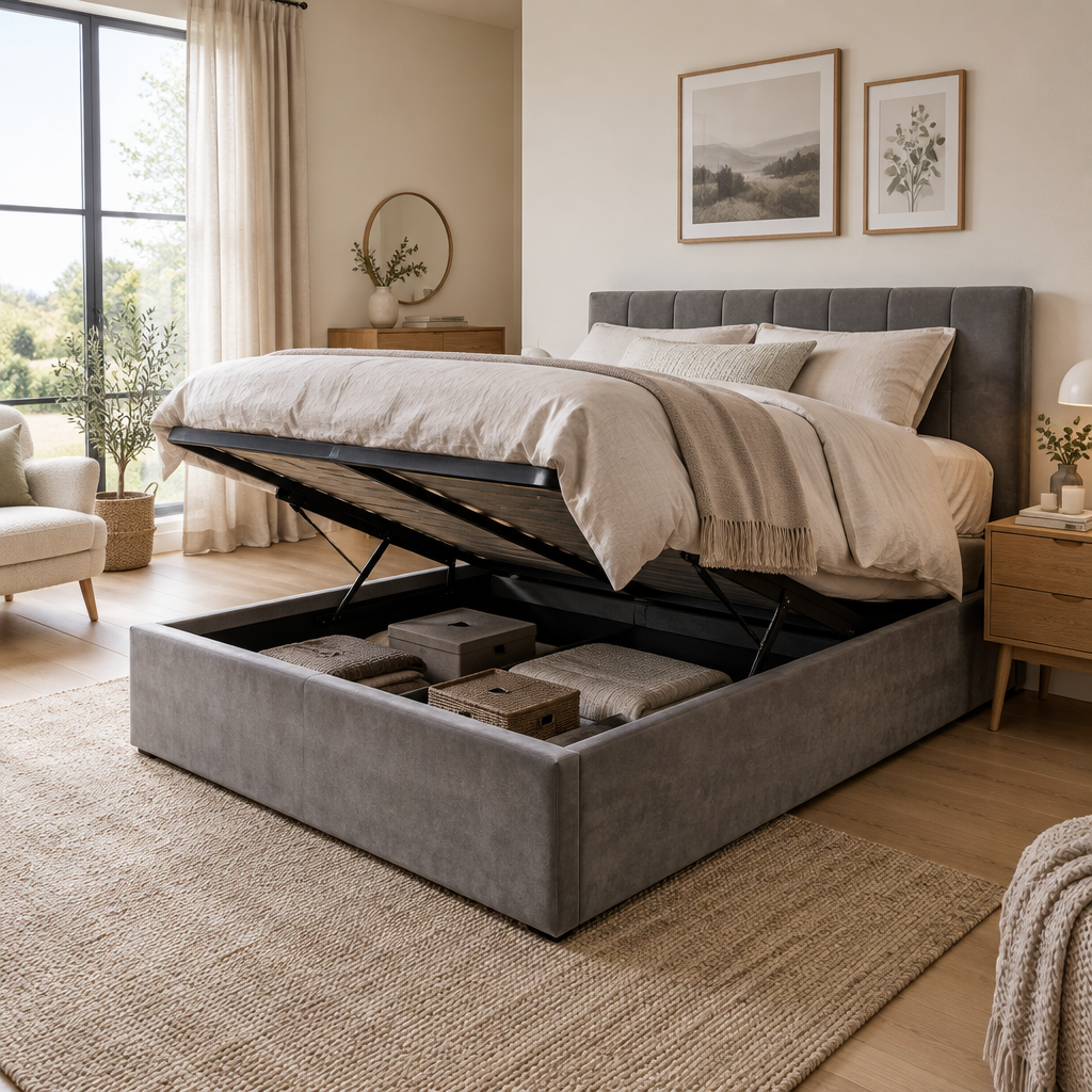 Brooklyn Storage Bed Base shown in an interior setting