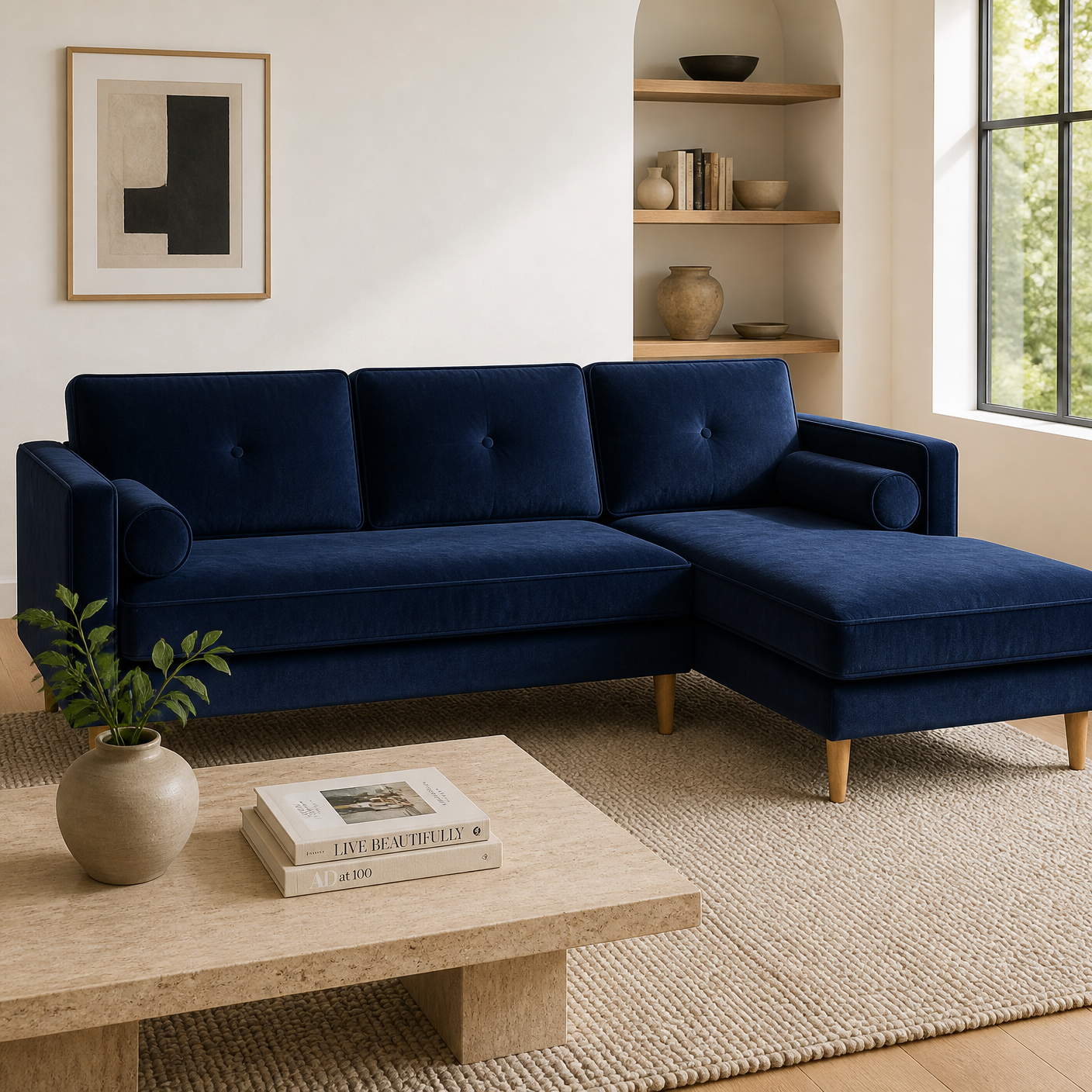 Cobalt Vale Corner Couch shown in an interior setting