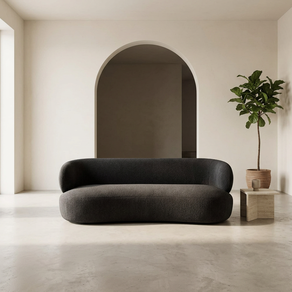 Noir Pebble Couch shown in an interior setting